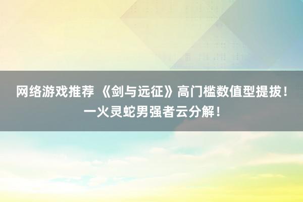 网络游戏推荐 《剑与远征》高门槛数值型提拔！一火灵蛇男强者云分解！