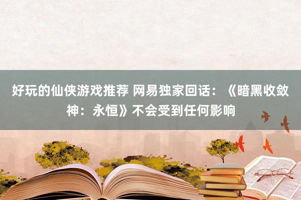 好玩的仙侠游戏推荐 网易独家回话：《暗黑收敛神：永恒》不会受到任何影响