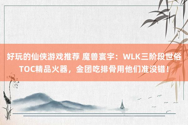 好玩的仙侠游戏推荐 魔兽寰宇：WLK三阶段世俗TOC精品火器，金团吃排骨用他们准没错！