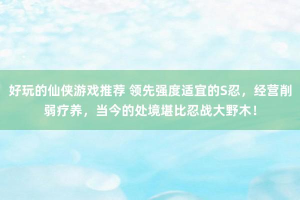 好玩的仙侠游戏推荐 领先强度适宜的S忍，经营削弱疗养，当今的处境堪比忍战大野木！