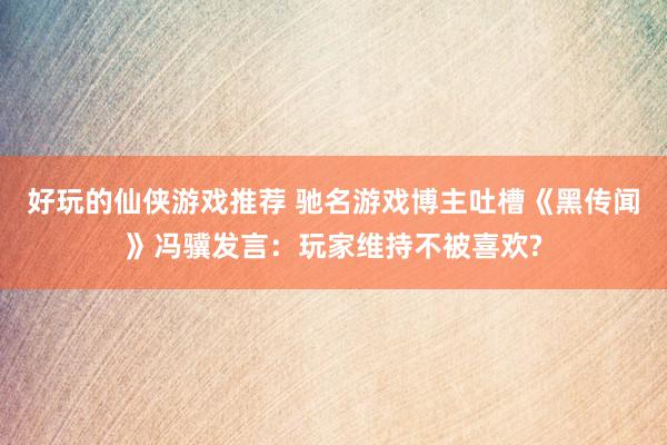 好玩的仙侠游戏推荐 驰名游戏博主吐槽《黑传闻》冯骥发言：玩家维持不被喜欢?